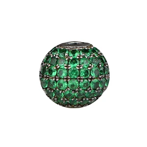 Miss Jewelry Wholesale 925 Sterling Silver Metal Beads for Jewelry Making Cz Micro Pave Beads