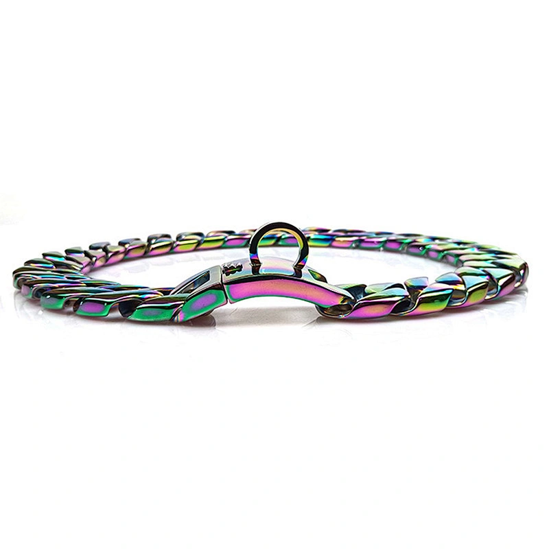 Stainless Steel Big Heavy Fancy Pet Dog Chain Gold Collar