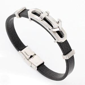 Wholesale fashion mens leather bracelet Mexico, Men jewelry leather bracelet