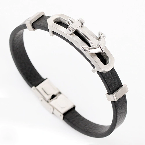 Wholesale fashion mens leather bracelet Mexico, Men jewelry leather bracelet