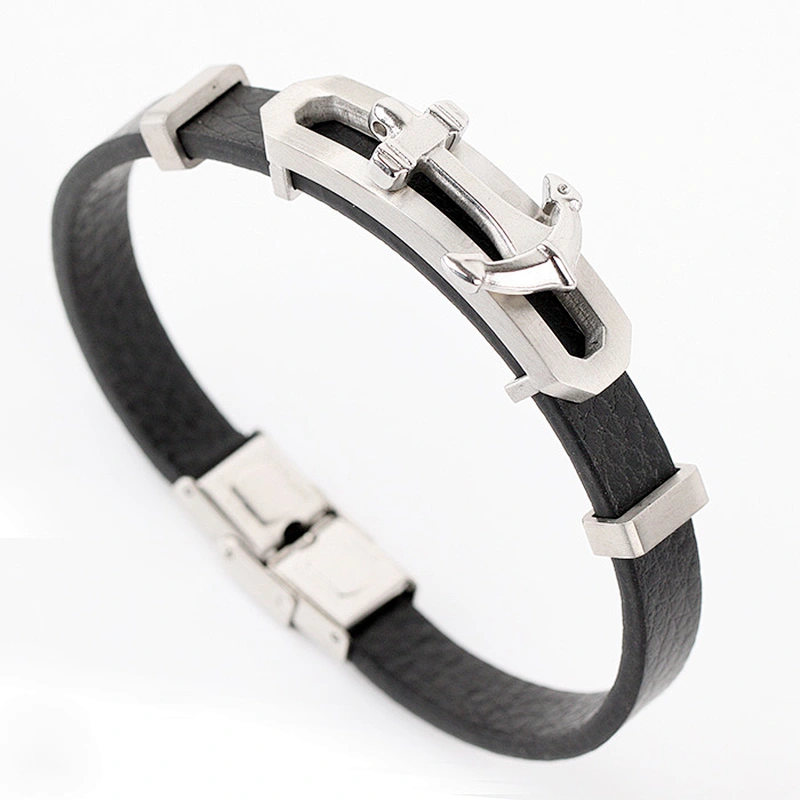 Wholesale fashion mens leather bracelet Mexico, Men jewelry leather bracelet
