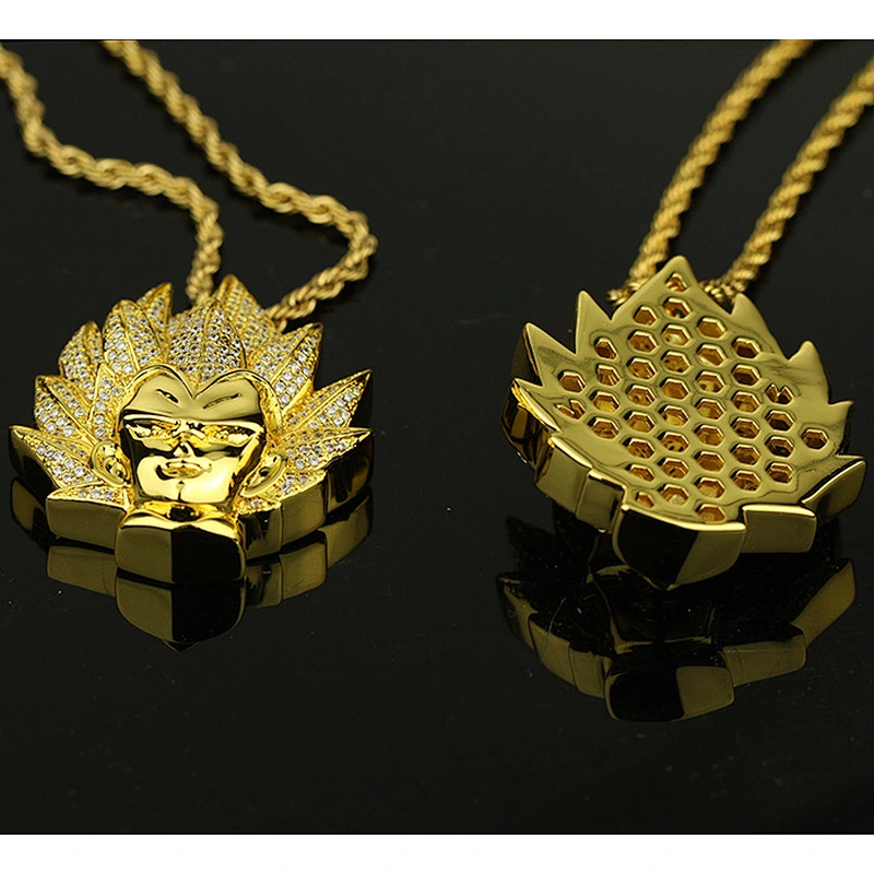 Rap Jewelry 14K Gold Diamond Lion Pendant Mens