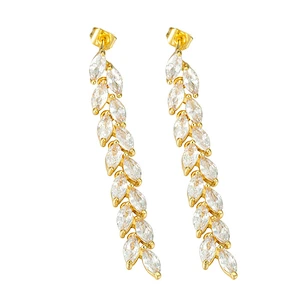 Miss Jewelry 925 Sterling Silver Beautiful CZ Stud Earrings