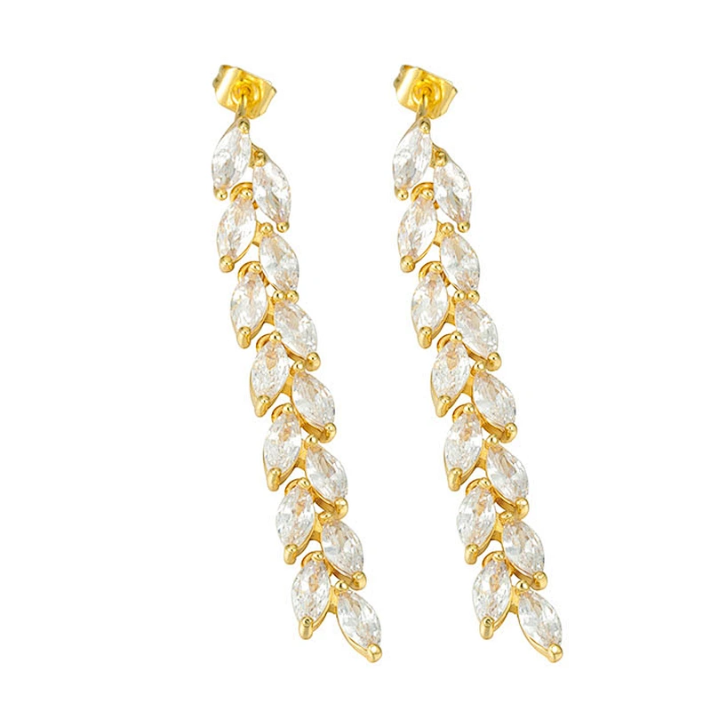 Miss Jewelry 925 Sterling Silver Beautiful CZ Stud Earrings