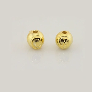 Custom Logo Engrave Metal Gold Bead Charm