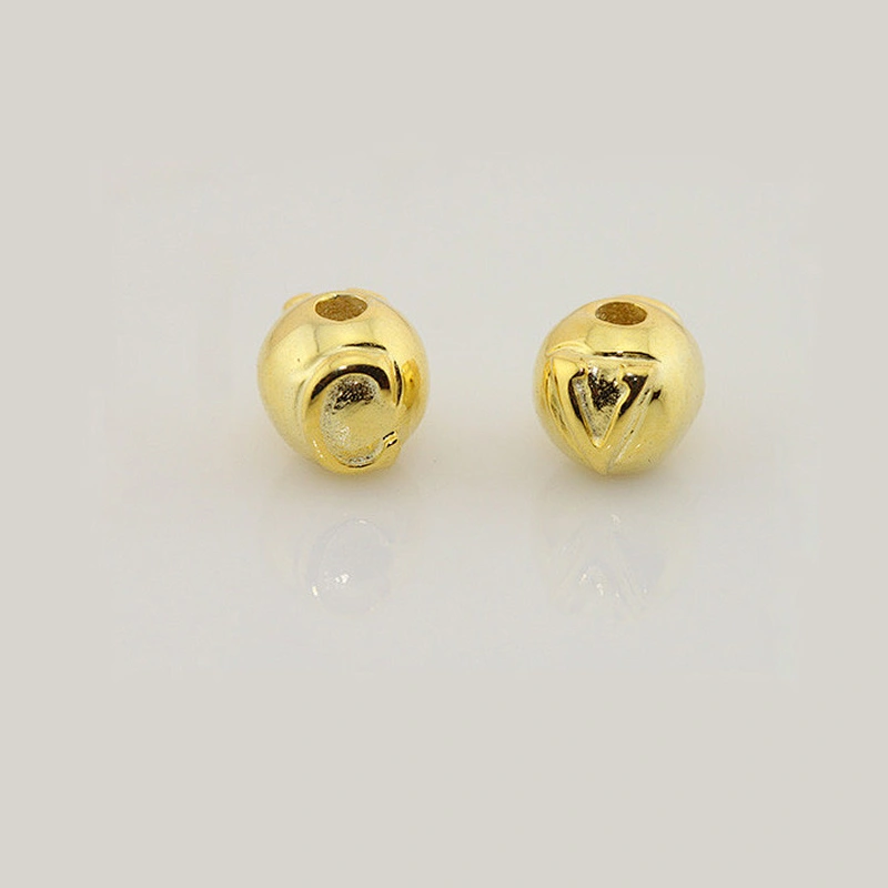 Custom Logo Engrave Metal Gold Bead Charm