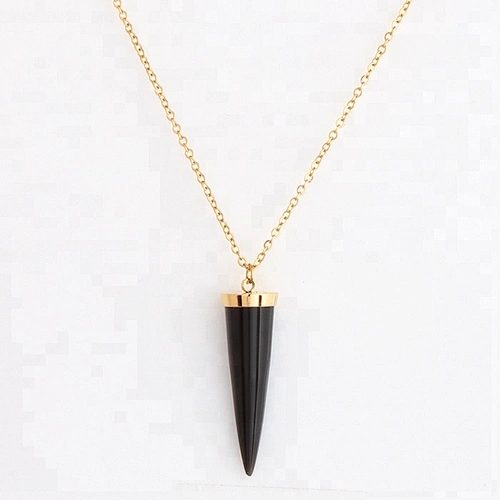 Miss Jewelry Women's Fashion Jewelry Gold Plated Stainless Steel Bullet Shell Pendant Necklace