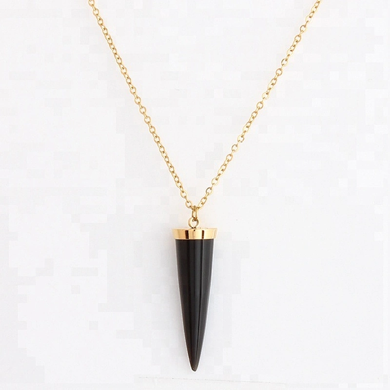 Miss Jewelry Women's Fashion Jewelry Gold Plated Stainless Steel Bullet Shell Pendant Necklace