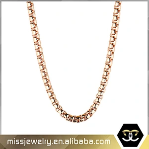 Stainless Steel Mens Gold Box Chain