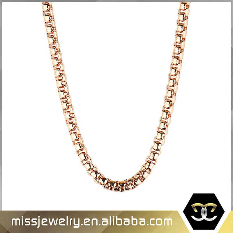 Stainless Steel Mens Gold Box Chain