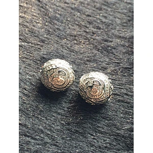 Missjewelry 18K plated sterling silver metal alloy custom logo beads for jewelry making, CZ Micro Pave om Beads