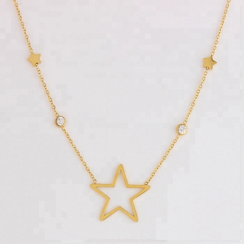 Miss Jewelry Cheap High Quality Cheap Simple Jewelry Pendant Women's Gold Plated Star Choker Necklace