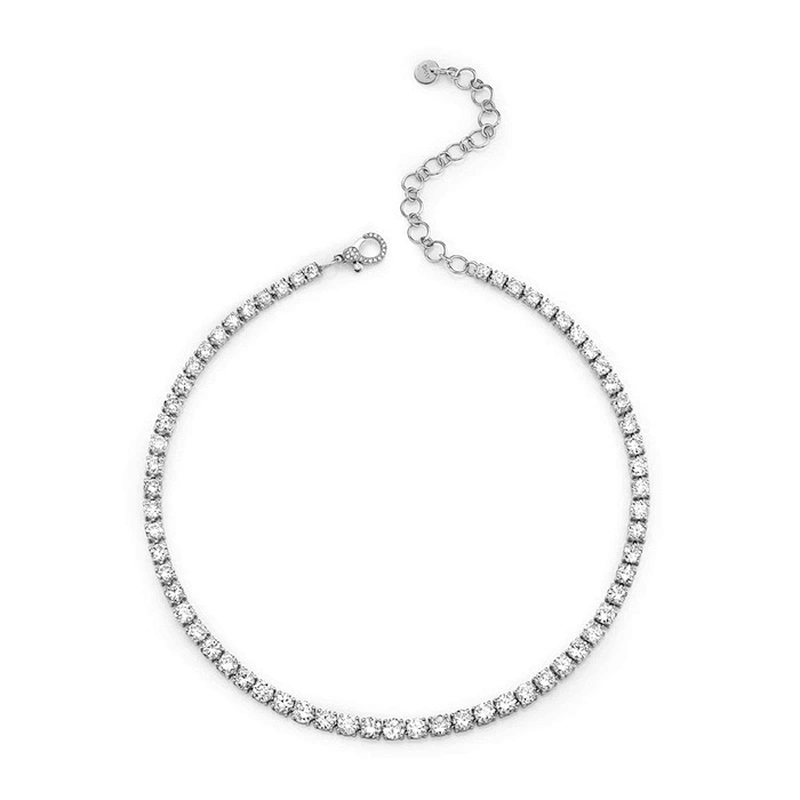 14k gold plated diamond choker tennis necklace for girls
