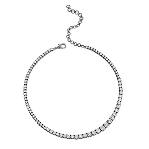 Miss Jewelry fashion gradual round CZ diamond tennis link choker