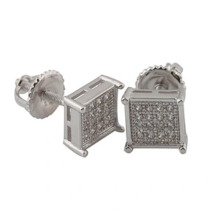 925 Sterling silver made aaa stud earring for men