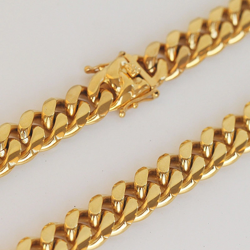 Wholesale Hip Hop stainless steel pvd cuban link gold chain