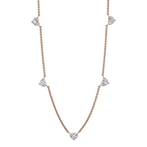 Miss Jewelry Cheap New Designs 14k Gold 5 Heart Necklace Wholesale