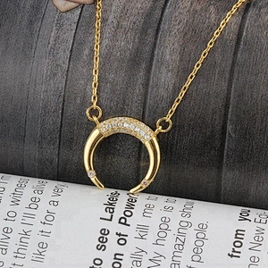 Miss Jewelry Clear And Free From Vulgarity Gold Moon Star Necklace For Young People