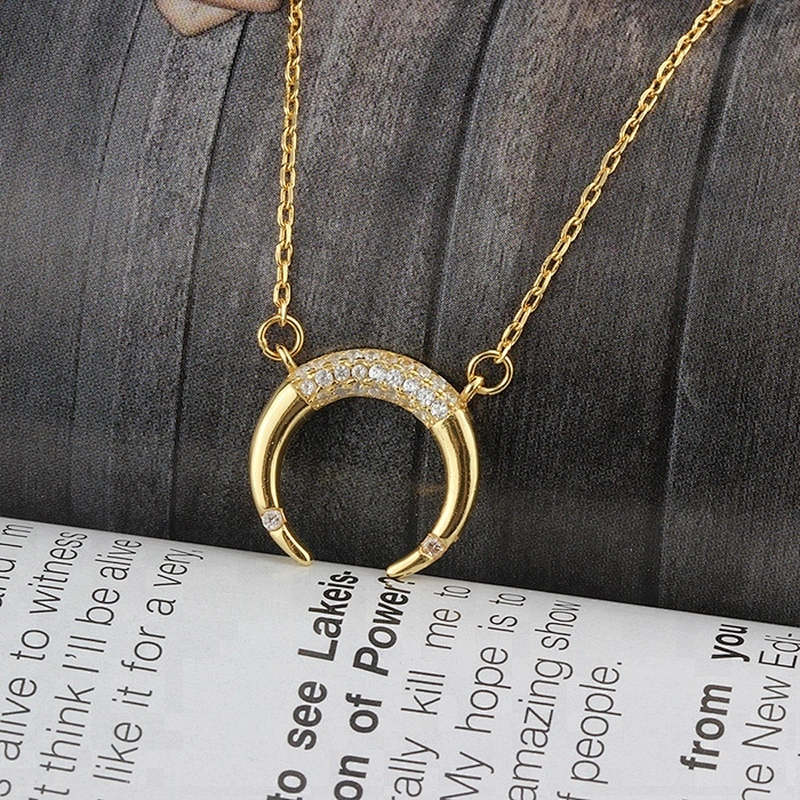 Miss Jewelry Clear And Free From Vulgarity Gold Moon Star Necklace For Young People