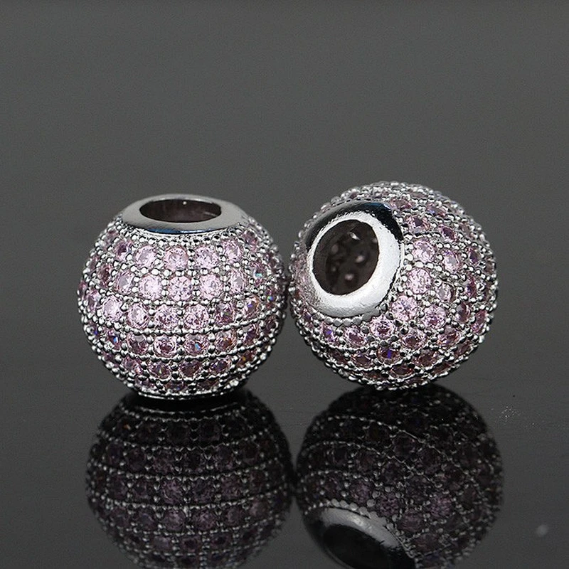 Micro paved cz beads, high quality beads for handmade bracelet, bracelet beads