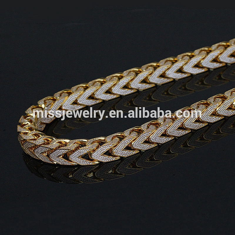 Miss jewelry hip hop jewelry saudi gold chain 14k 18k franco chain