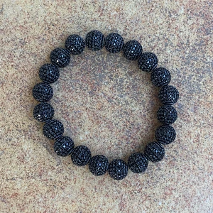 Wholesale iced out cz micro pave beads bracelet for women, 925 silver cz bracelet