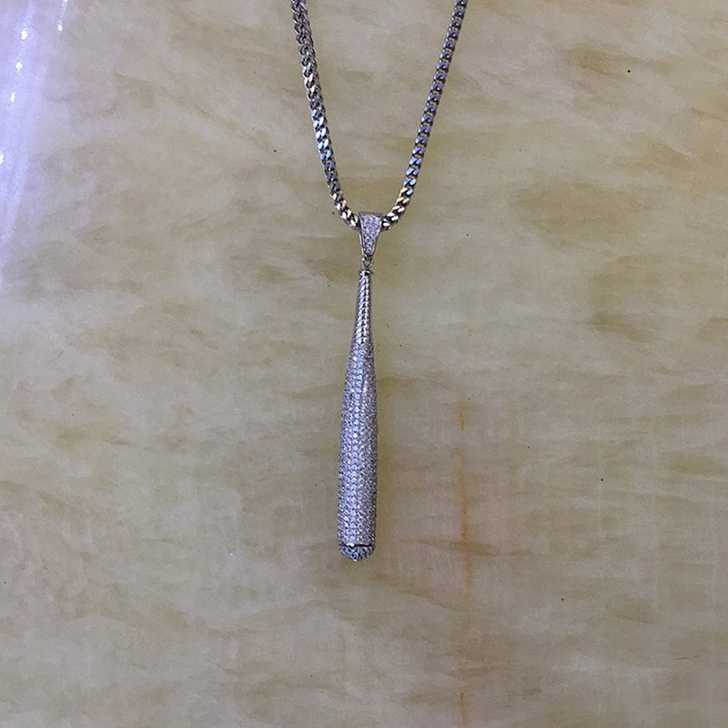 Tanishq Dubai Gold Jewelry Baseball Bat Pendant Necklace Designs MJHP169