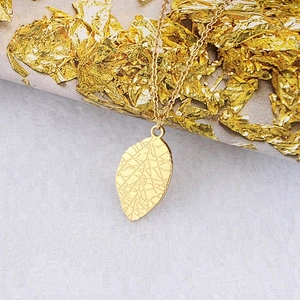 Miss Jewelry Cheap Luxury Jewelry Gold Leaf Pendant Necklace for Girls