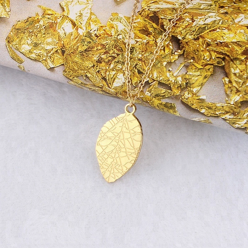 Miss Jewelry Cheap Luxury Jewelry Gold Leaf Pendant Necklace for Girls