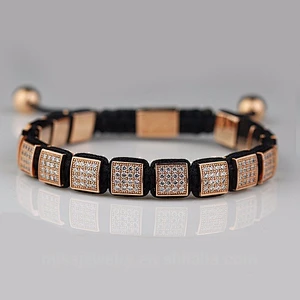 New arrival luxury trendy stretch gold bracelets for men designs