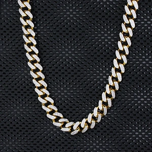Hip Hop Jewelry 12mm Double CZ Cuban Mens Chain 2 Row
