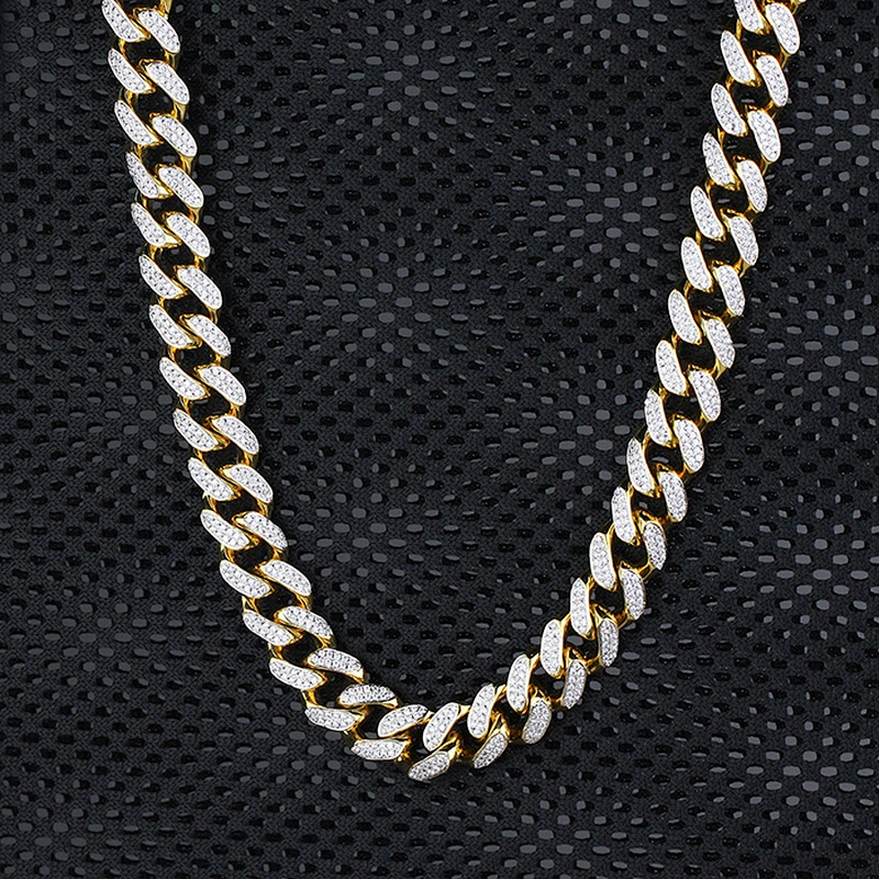 Hip Hop Jewelry 12mm Double CZ Cuban Mens Chain 2 Row