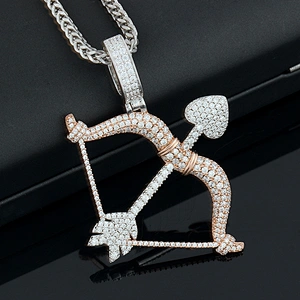 Missjewelry High Quality New Design Bow and Arrow Real Diamond Clasp Hip Hop Jewelry Pendant