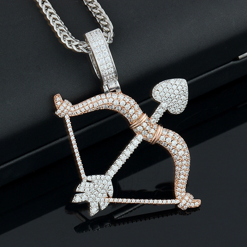 Missjewelry High Quality New Design Bow and Arrow Real Diamond Clasp Hip Hop Jewelry Pendant