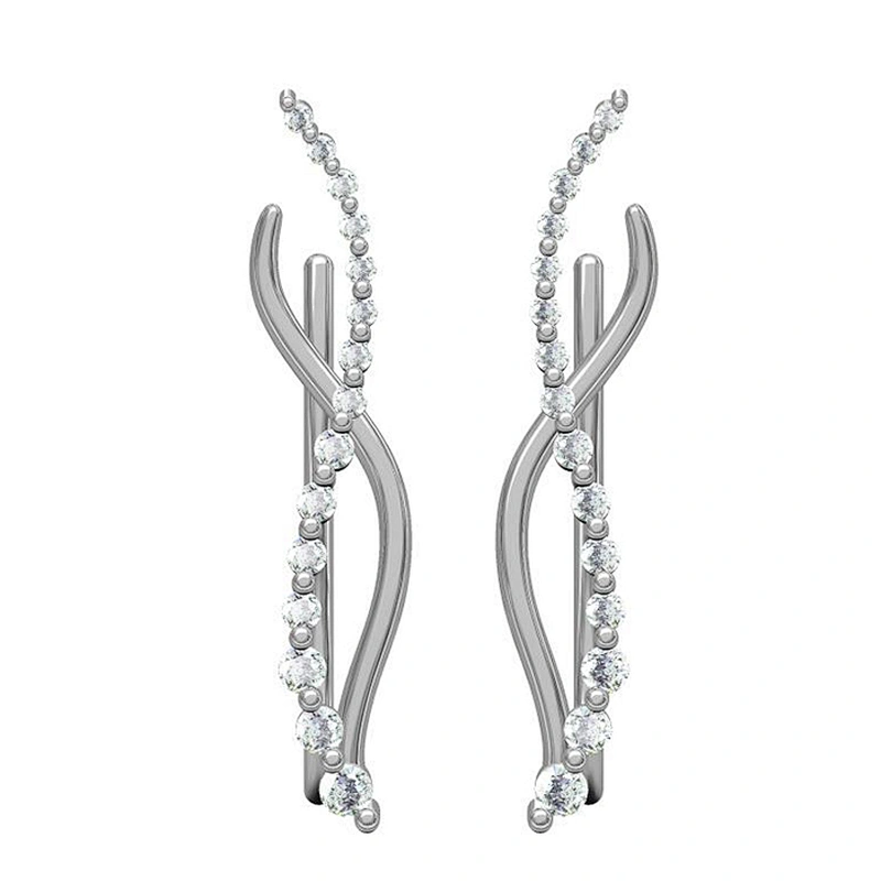 2018 Fashion 925 Sterling Silver CZ Micro Paved Earrings