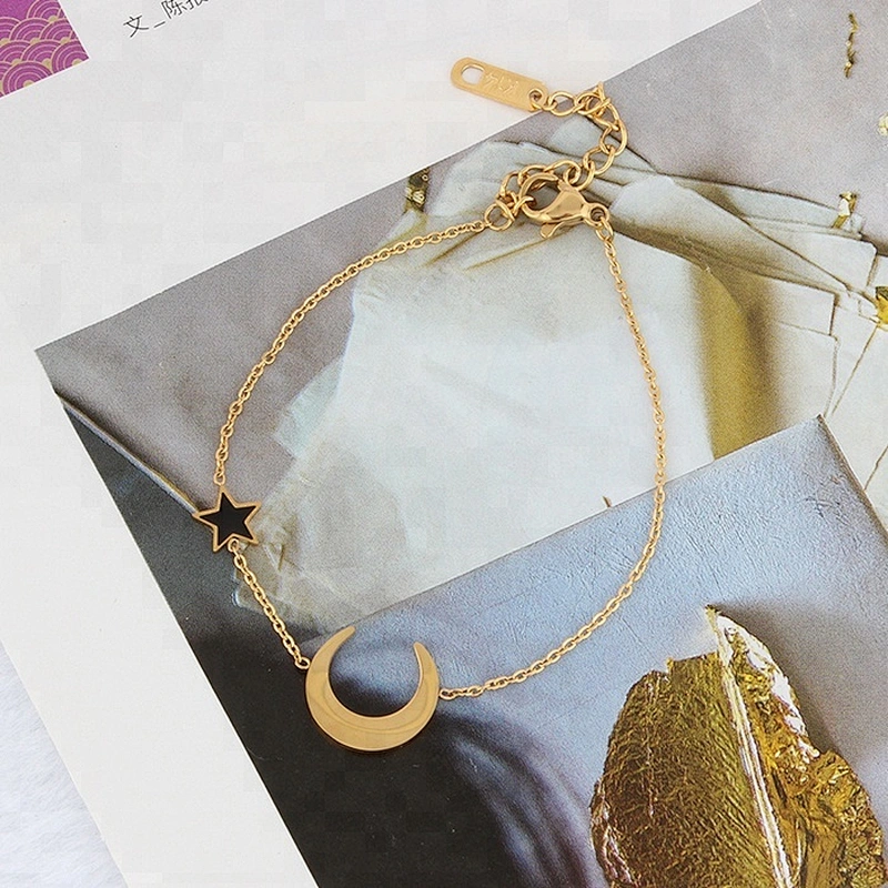 Miss Jewelry Cheap Stainless Steel Star Drop Gold Clasp Bracelet Jewelry Design for Girls