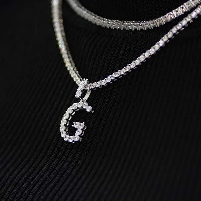 Missjewelry Hot Selling Custom Zircon Paved Sterling Silver Bubble Letter Pendants Mens HipHop Jewelry