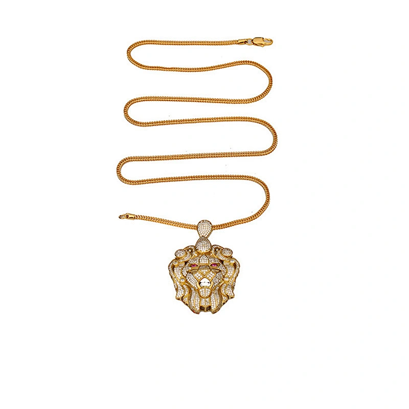 Designer Jewellery Men Gold Lion Head Pendant
