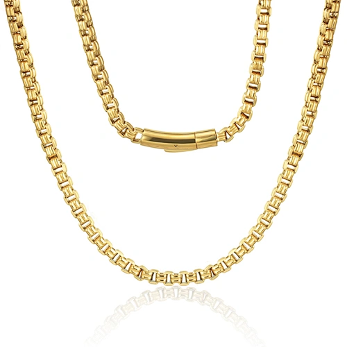 14k Gold Plated 925 Sterling Silver Necklace Chain Men