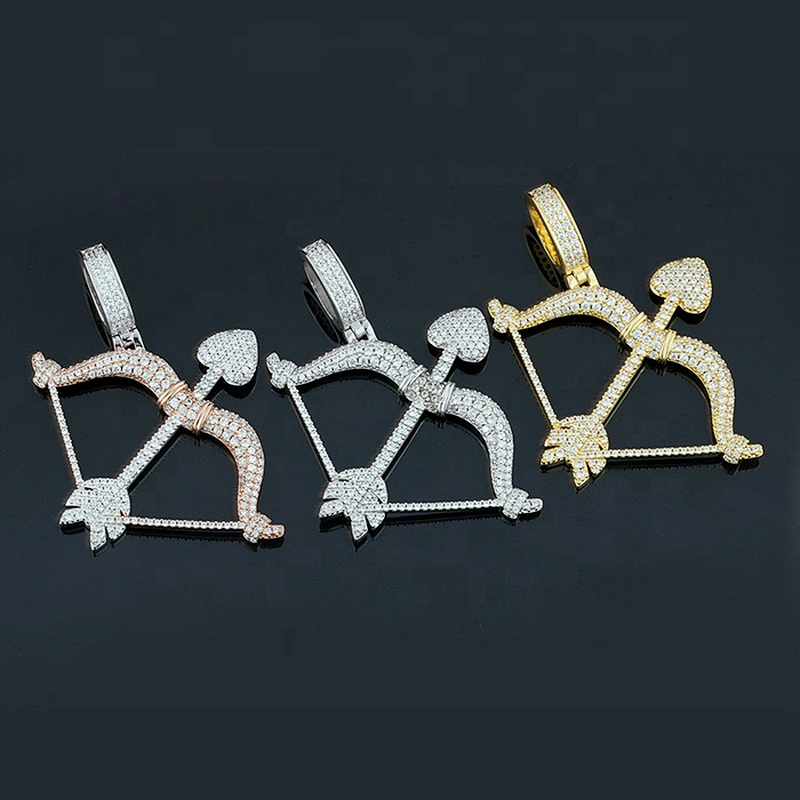 Missjewelry High Quality New Design Bow and Arrow Real Diamond Clasp Hip Hop Jewelry Pendant