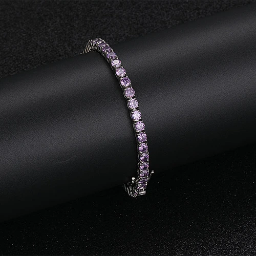 Missjewelry Hip Hop Tennis Chain Mens CZ Paved Diamond Tennis Bracelet 925