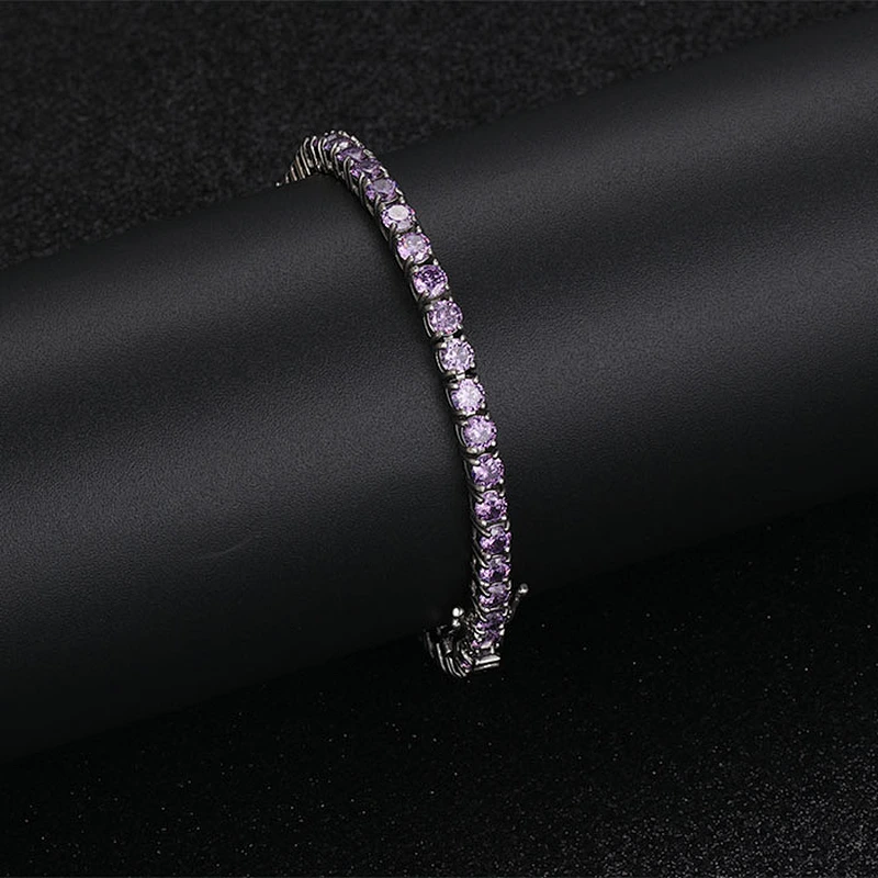 Missjewelry Hip Hop Tennis Chain Mens CZ Paved Diamond Tennis Bracelet 925