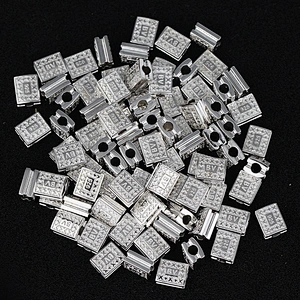 Missjewelry 925 Sterling Silver Custom Metal Engraved Logo Beads, Custom Made Spacer Beads MJCB047