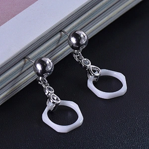Modern fashion jewelry manufactures women CZ diamond ceramic stud earrings