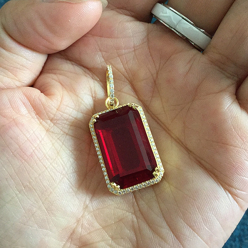 Miss Jewelry Wholesale big ruby pendant single large stone pendant for men