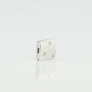 Custom Logo Engraved Metal Square Beads Stainless Steel