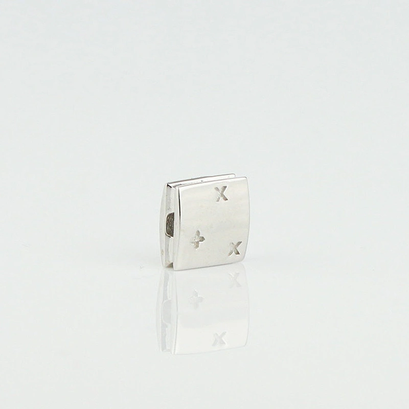 Custom Logo Engraved Metal Square Beads Stainless Steel