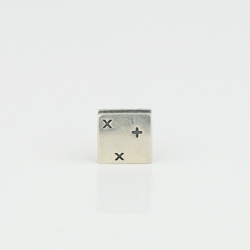 Custom Logo Engraved Metal Square Beads Stainless Steel