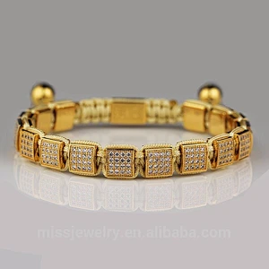New arrival luxury trendy stretch gold bracelets for men designs