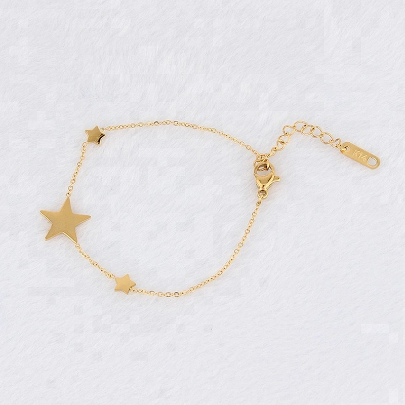 New Micro Jewellery Drop Star Bracelet Steel Diamond Models in Gold